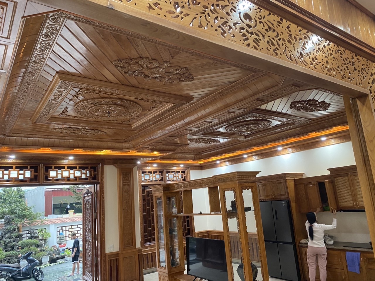 Nội thất nhà gỗ 3 gian