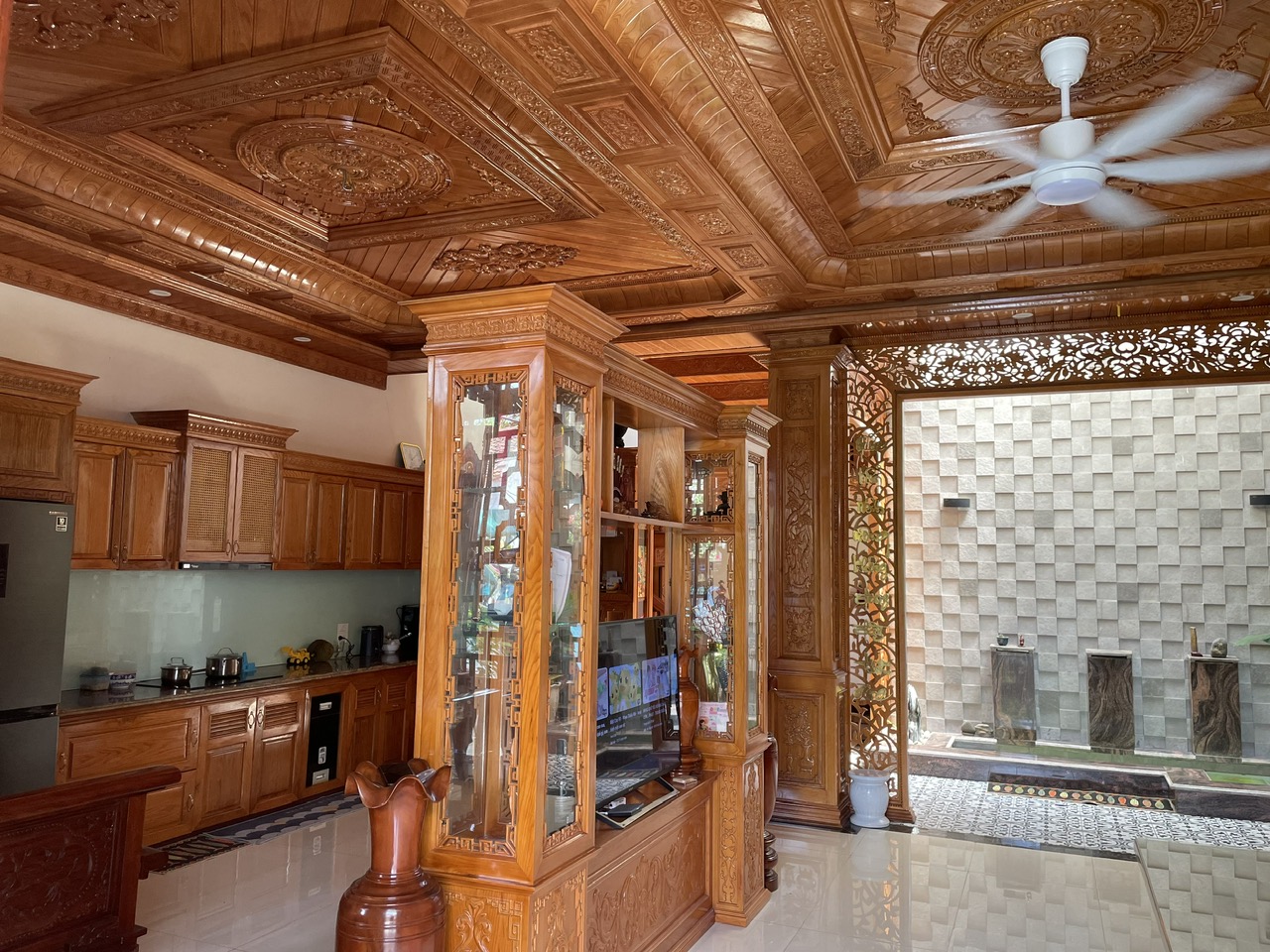 Nội thất nhà gỗ 3 gian