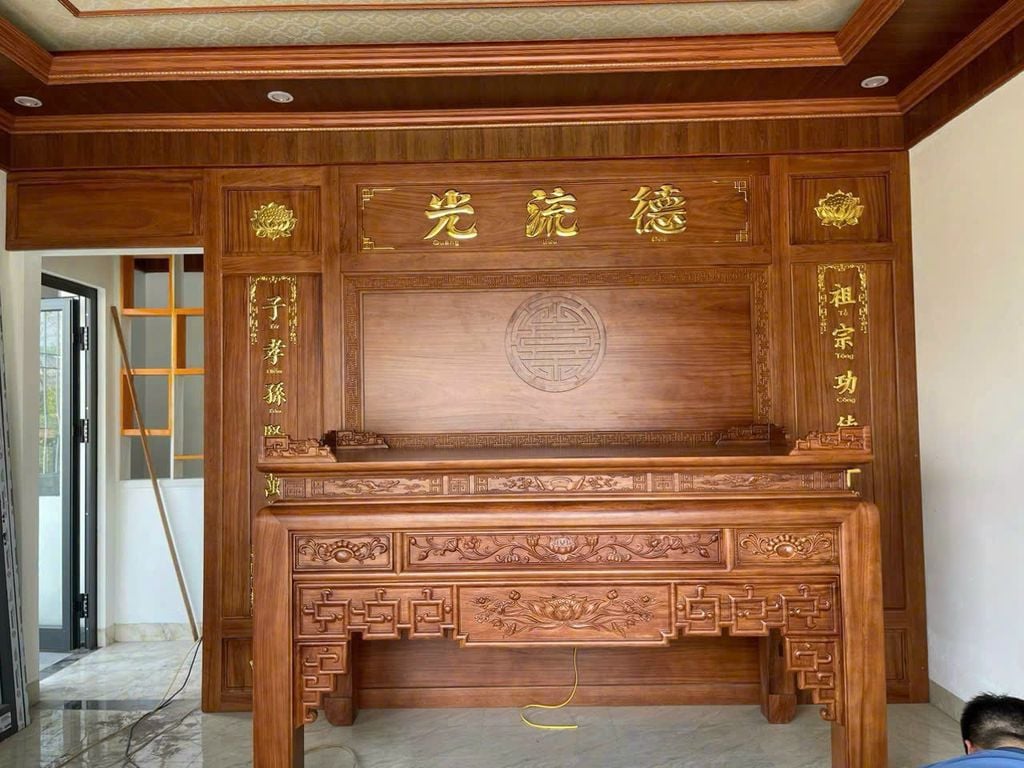 Nội thất nhà gỗ 3 gian