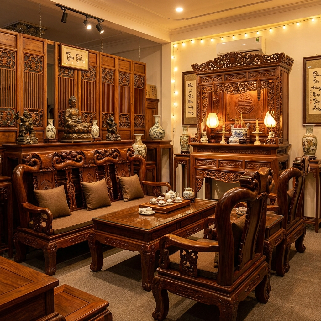 Nội thất gỗ tự nhiên cao cấp - Nhà Gỗ Xứ Thanh